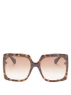 Matchesfashion.com Gucci - Gg-logo Oversized Square Acetate Sunglasses - Womens - Tortoiseshell