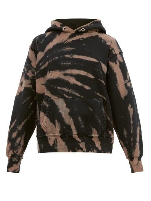 Matchesfashion.com Les Tien - Tie Dye Cotton Jersey Hooded Sweatshirt - Womens - Navy Multi
