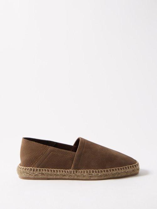 Tom Ford - Grained-nubuck Espadrilles - Mens - Brown