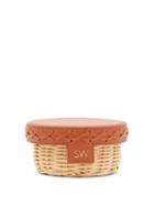 Matchesfashion.com Sparrows Weave - Trinket Leather And Wicker Clutch - Womens - Tan