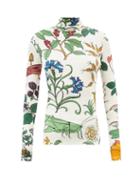 Loewe - High-neck Herbarium-print Jersey Top - Womens - Multi