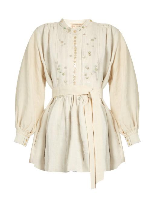 By Walid Ebti Embellished Linen Shirt