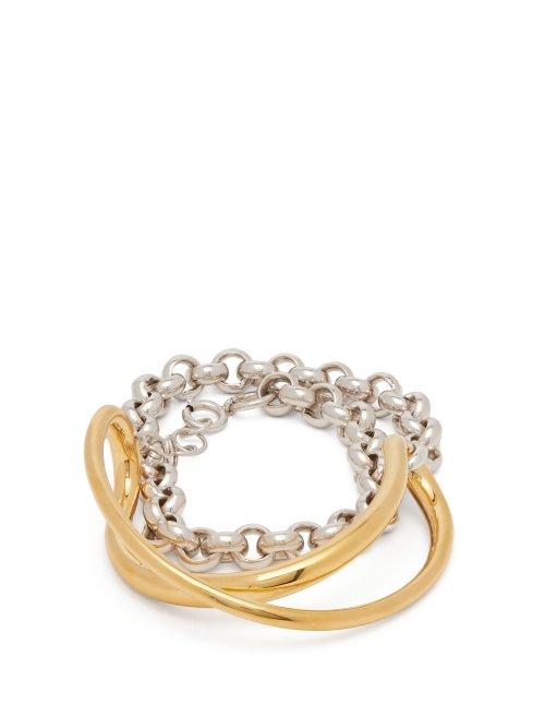 Matchesfashion.com Charlotte Chesnais - Initial Silver And Gold Plated Chain Bracelet - Womens - Gold