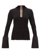 Matchesfashion.com Ellery - Arcade Fluted Cuff Zipped Top - Womens - Black