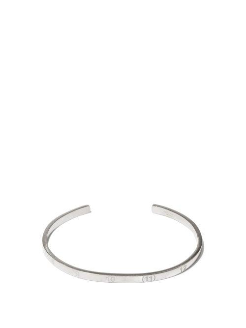 Matchesfashion.com Maison Margiela - 11-engraved Sterling-silver Bracelet - Mens - Silver