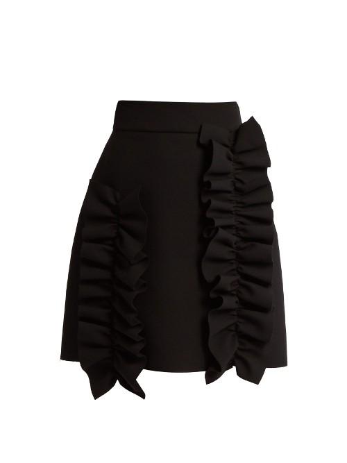 Msgm Ruffled Crepe Mini Skirt