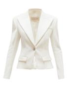 Matchesfashion.com Alexandre Vauthier - Crystal Button Single Breasted Crepe Blazer - Womens - Ivory