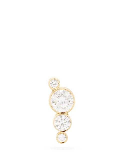Matchesfashion.com Sophie Bille Brahe - Flacon Diamond & 18kt Gold Single Stud Earring - Womens - Diamond