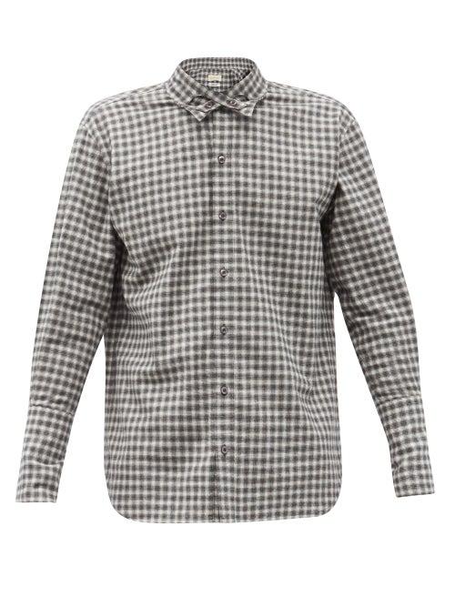 Matchesfashion.com Stefan Cooke - Infinity-collar Checked Cotton-poplin Shirt - Mens - Black White