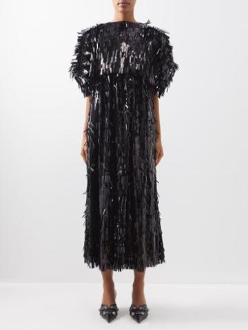 Vaquera - Sequinned Cutout Dress - Womens - Black