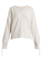 Matchesfashion.com Helmut Lang - V Neck Cotton Blend Sweater - Womens - Ivory