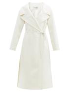 Matchesfashion.com Valentino - Double-breasted Belted Wool-blend Coat - Womens - Ivory