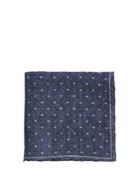 Brunello Cucinelli Polka-dot Print Linen Pocket Square