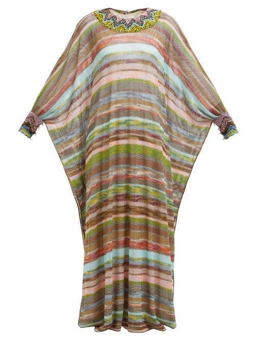 Matchesfashion.com Missoni - Striped Knitted Mesh Dress - Womens - Multi