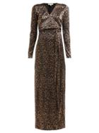 Matchesfashion.com Melissa Odabash - Bruni Metallic Leopard Print Wrap Maxi Dress - Womens - Leopard