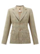 Matchesfashion.com Maison Margiela - Single-breasted Prince Of Wales-check Blazer - Womens - Green Multi