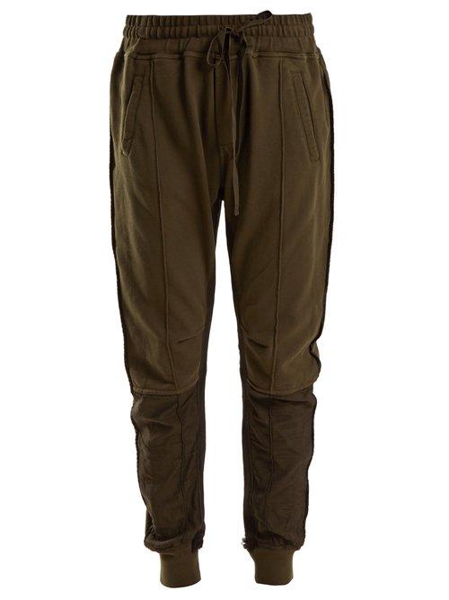 Matchesfashion.com Haider Ackermann - Stripe Trimmed Panelled Track Pants - Womens - Khaki