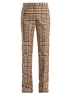 No. 21 Mid-rise Straight-leg Checked Cotton Trousers