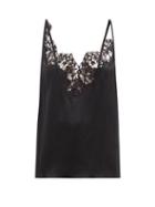 Raey - Lace-trimmed Silk-satin Cami - Womens - Black