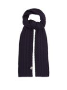 Matchesfashion.com Moncler - Cable Knit Wool Scarf - Womens - Navy