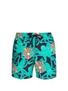 Matchesfashion.com Vilebrequin - Moorea Octopussy And Coquilages Print Swim Shorts - Mens - Blue Multi