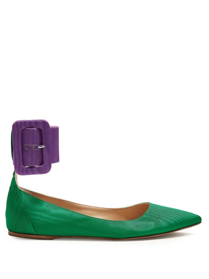 Attico Julia Ankle-strap Faille Pumps