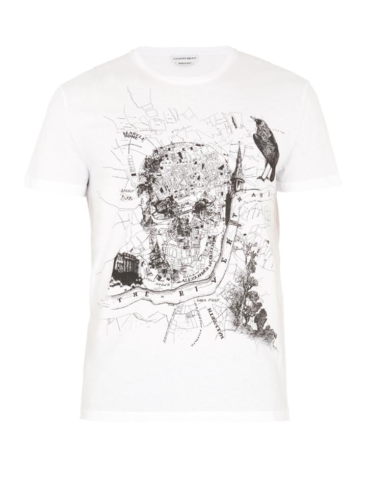 Alexander Mcqueen London Map-print Cotton T-shirt