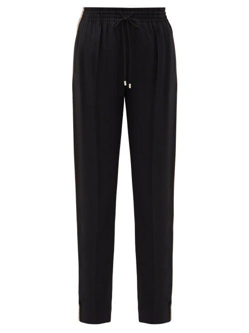 Matchesfashion.com Chlo - Logo-jacquard Side-stripe Trousers - Womens - Black