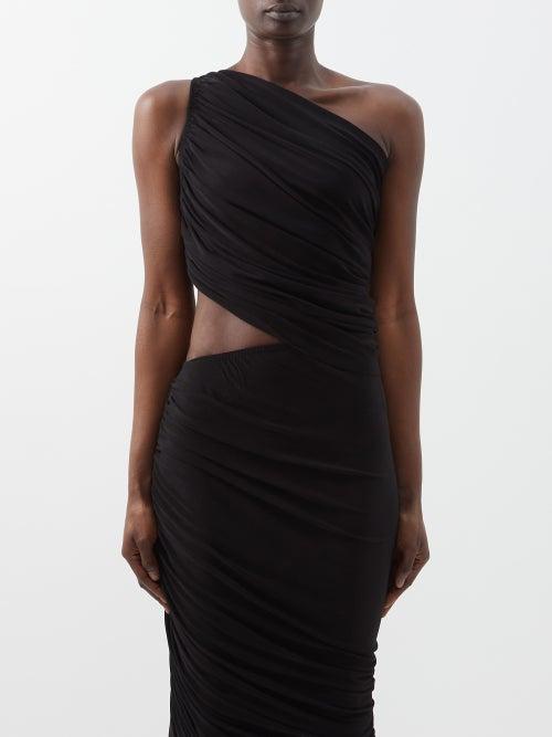 Norma Kamali - Diana One-shoulder Ruched Stretch-jersey Top - Womens - Black
