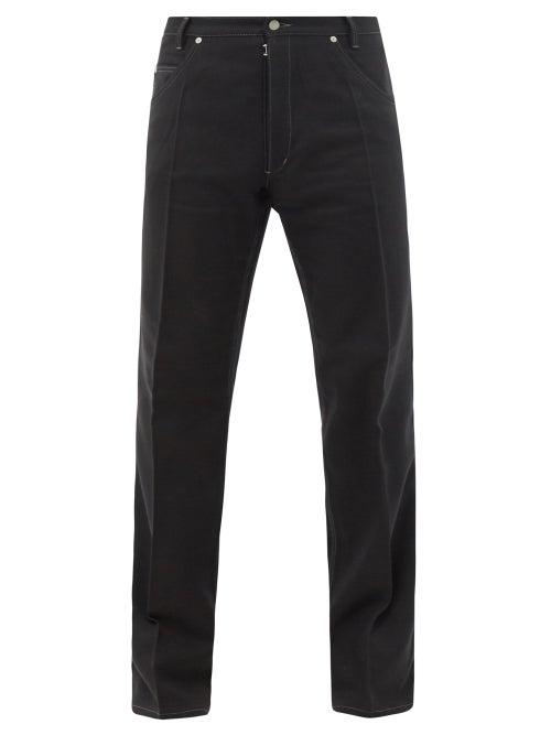 Maison Margiela - Four-stitches Topstitched Straight-leg Trousers - Mens - Black