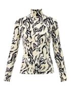 Matchesfashion.com Paco Rabanne - High-neck Metallic Swirl-jacquard Top - Womens - White Multi