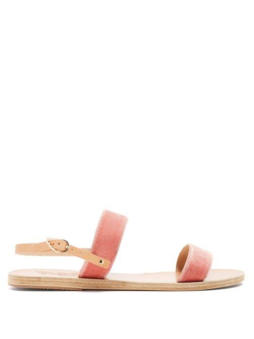Matchesfashion.com Ancient Greek Sandals - Clio Velvet Sandals - Womens - Pink