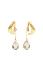 Alan Crocetti Sky Drop Gold-plated Topaz-drop Ear Cuffs