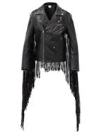 Matchesfashion.com Vetements - Fringed Leather Jacket - Mens - Black