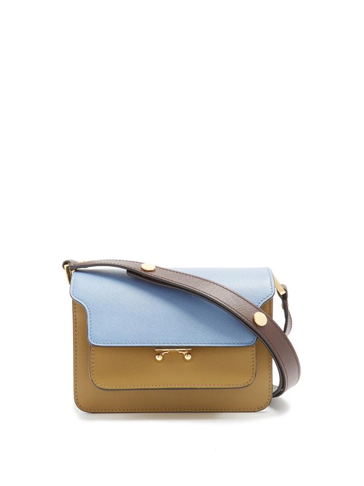 Marni Trunk Mini Colour-blocked Leather Shoulder Bag