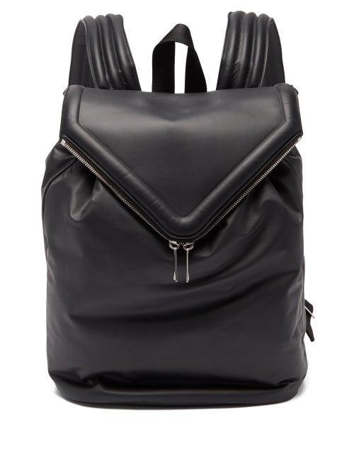 Bottega Veneta - Beak Drawstring Hydrology-leather Backpack - Mens - Black