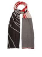 Matchesfashion.com Title Of Work - Abstract Print Cotton Blend Scarf - Mens - Grey