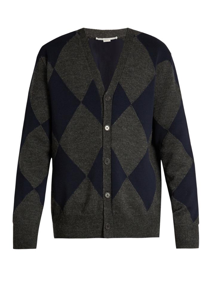 Stella Mccartney Diamond-intarsia Knit Cardigan