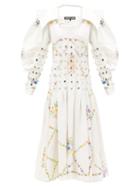 Matchesfashion.com Chopova Lowena - Studded Recycled Linen And Cotton-blend Dress - Womens - Ivory