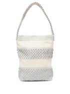 Matchesfashion.com Antonello Tedde - Bultei Pompom Woven Shoulder Bag - Womens - Grey White