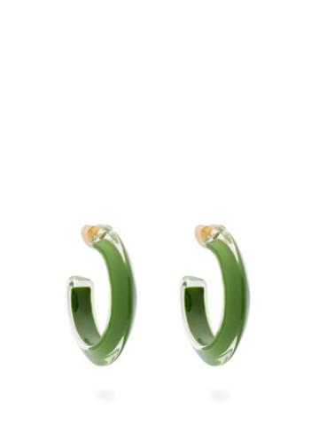 Matchesfashion.com Alison Lou - Jelly Small 14kt Gold-plated Hoop Earrings - Womens - Green