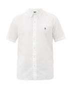 Matchesfashion.com Polo Ralph Lauren - Logo-embroidered Cotton-seersucker Shirt - Mens - White
