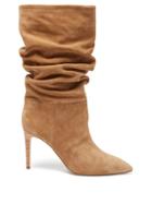 Paris Texas - Slouchy Suede Boots - Womens - Light Tan