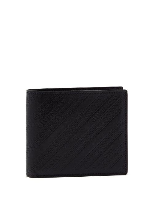 Matchesfashion.com Givenchy - Logo And Chain-debossed Leather Bi-fold Wallet - Mens - Black