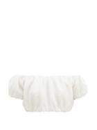 Matchesfashion.com Sir - Valetta Off-the-shoulder Silk Crop Top - Womens - Ivory