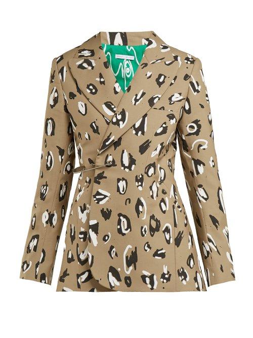 Matchesfashion.com Charles Jeffrey Loverboy - Leopard Print Safety Pin Wool Blazer - Womens - Leopard