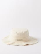 Jacquemus - Bob Artichaut Logo-plaque Cotton-canvas Hat - Womens - Off White