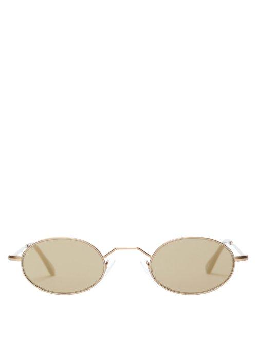 Matchesfashion.com Andy Wolf - Armstrong Oval Frame Sunglasses - Womens - Brown