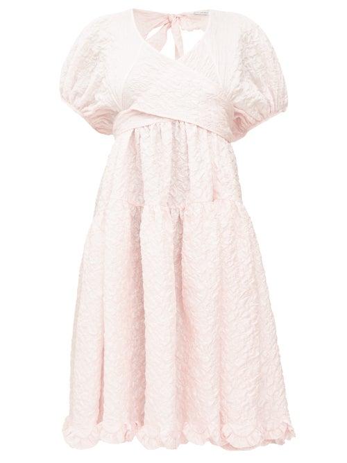 Matchesfashion.com Cecilie Bahnsen - Ammi Wrap-front Cloqu Dress - Womens - Pink
