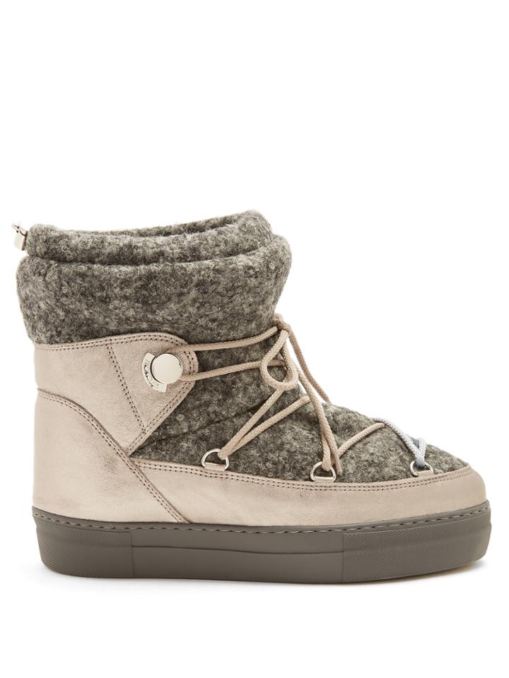 Moncler Ynnaf Felt And Leather Aprs-ski Boots